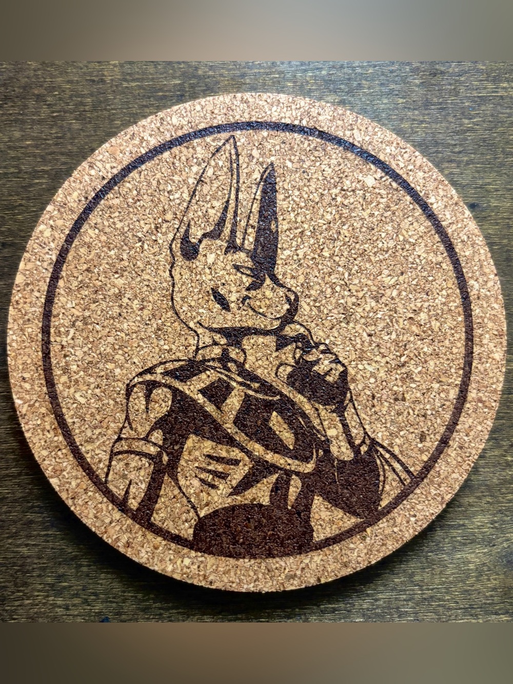 Dragon Ball Super Beerus Laser Engraved Cork Coaster